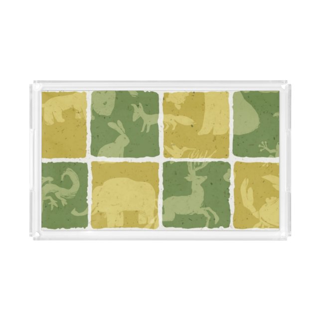 zoo themed pattern acrylic tray (Front)