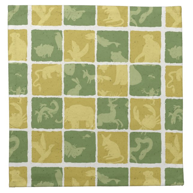 zoo themed pattern cloth napkin (Front)