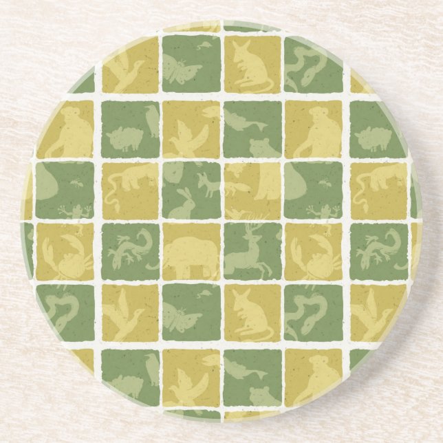 zoo themed pattern drink coaster (Front)