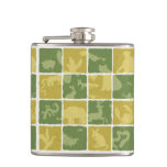 zoo themed pattern hip flask