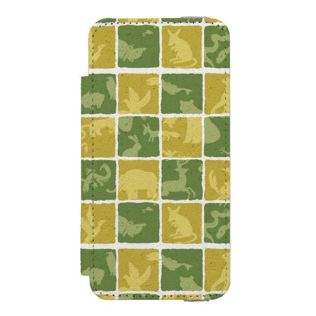 zoo themed pattern incipio iPhone wallet case (Folio Front)