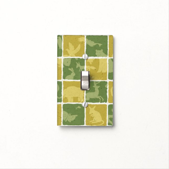 zoo themed pattern light switch cover (In Situ)