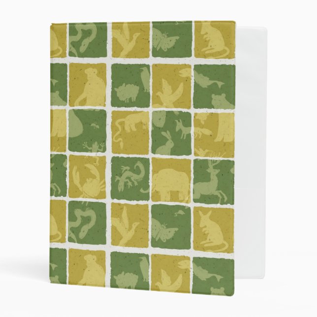 zoo themed pattern mini binder (Front/Inside)