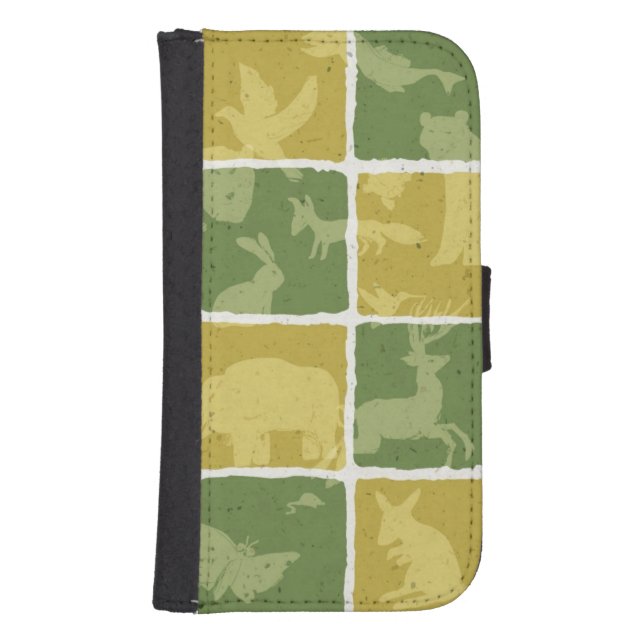 zoo themed pattern samsung galaxy wallet case (Front)