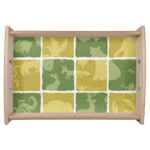 zoo themed pattern serving tray