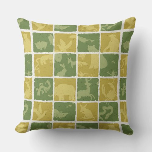 zoo themed pattern throw pillow