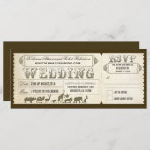 Zoo wedding invitation tickets (Front/Back)