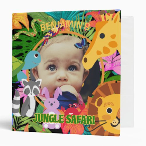 Zoo Wild Animal Jungle Safari Kids Birthday 3 Ring Binder