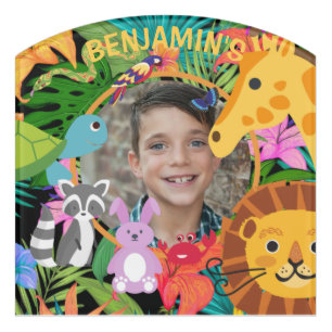 Zoo Wild Animal Jungle Safari Kids Birthday Door Sign