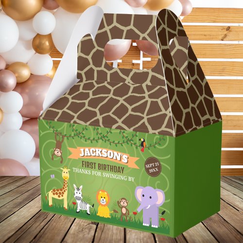 Zoo Wild Animal Jungle Safari Kids Birthday  Favor Boxes