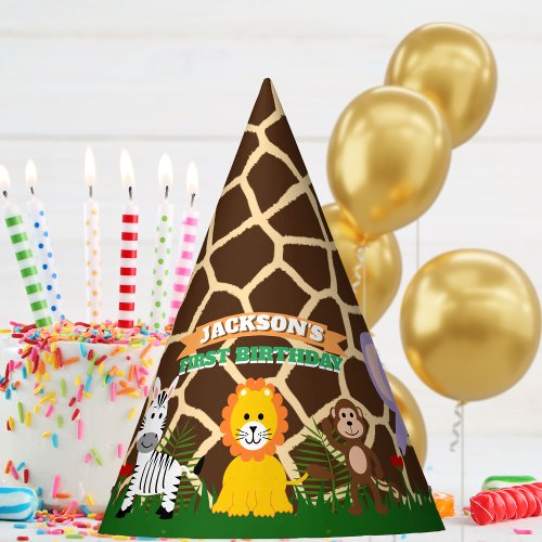 Zoo Wild Animal Jungle Safari Kids Birthday  Party Hat