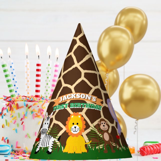 Zoo Wild Animal Jungle Safari Kids Birthday  Party Hat (Creator Uploaded)