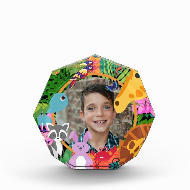 Zoo Wild Animal Jungle Safari Kids Birthday  Photo Block (Front)