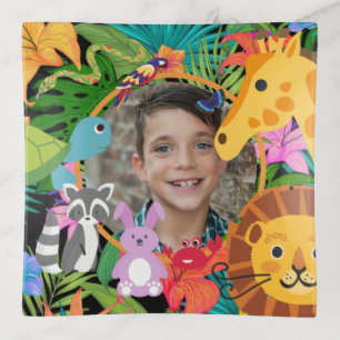 Zoo Wild Animal Jungle Safari Kids Birthday Trinket Tray
