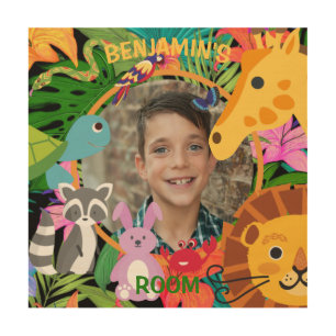 Zoo Wild Animal Jungle Safari Kids Birthday Wood Wall Art