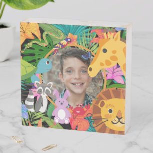 Zoo Wild Animal Jungle Safari Kids Birthday  Wooden Box Sign