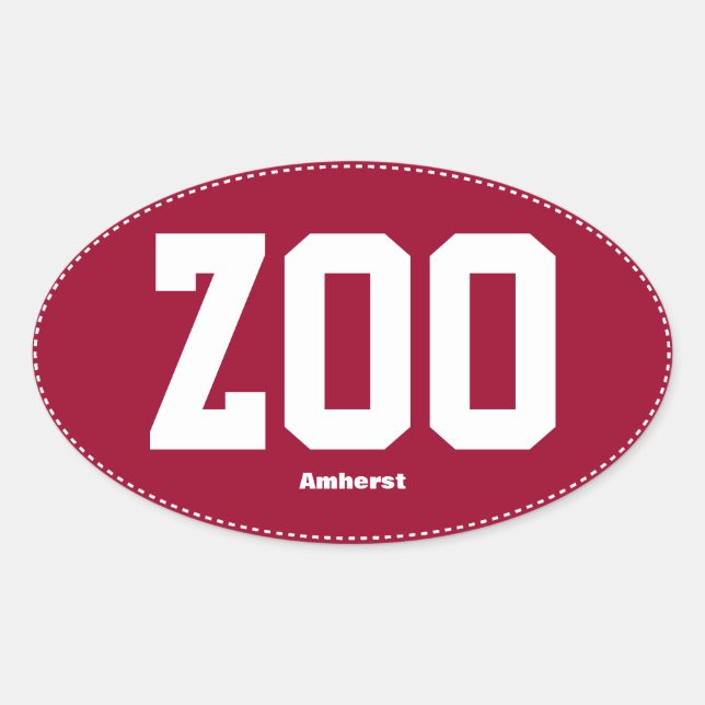 Zoo Zoomass Amherst Oval Bumper Sticker (Front)