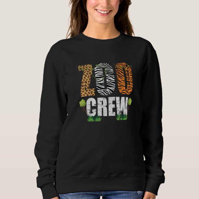 Zoocrew Zoo Crew African Animals Zebra Giraffe Gru Sweatshirt (Front)