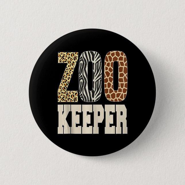Zookeeper Animals Zoo Wildlife Lover Safari Savann Button (Front)