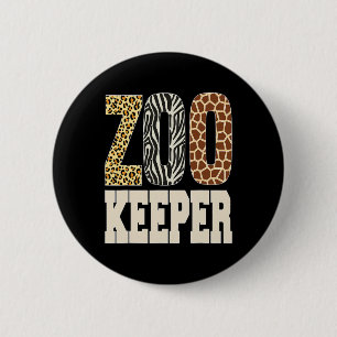 Zookeeper Animals Zoo Wildlife Lover Safari Savann Button