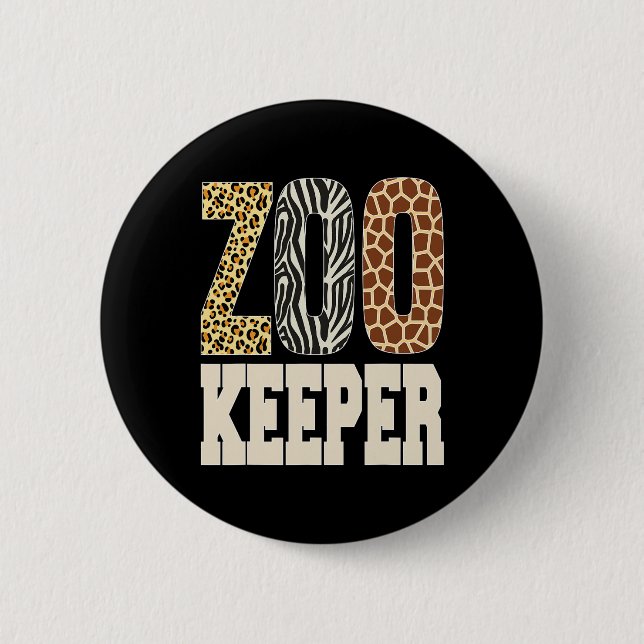 Zookeeper Animals Zoo Wildlife Lover Safari Savann Button (Front)