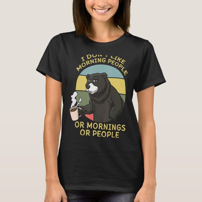 Zookeeper Coffee Drinker Caffeine   Wildlife Bear T-Shirt (Front)