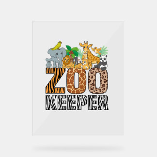 Zookeeper Costume Zebra Wild Print African Animal Acrylic Sign