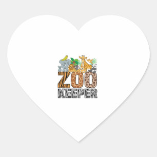 Zookeeper Costume Zebra Wild Print African Animal Heart Sticker