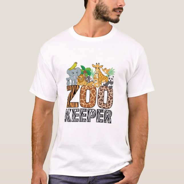 Zookeeper Costume Zebra Wild Print African Animal  T-Shirt (Front)