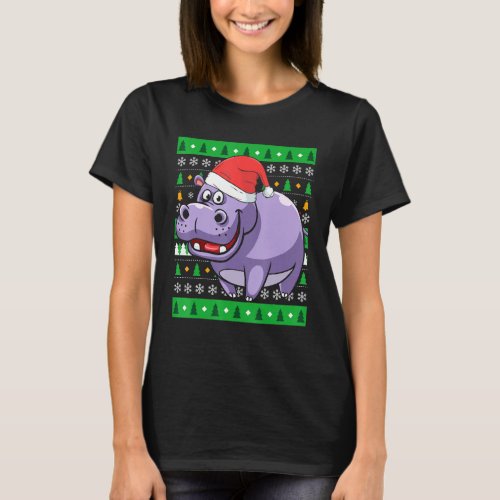 Zookeeper Egypt Animal Hippo Ugly Christmas T_Shirt