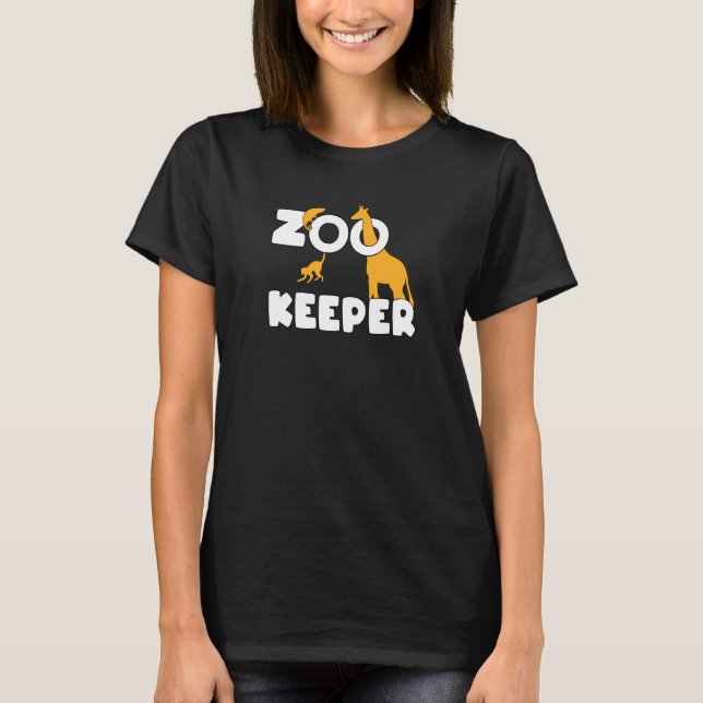 Zookeeper Giraffe Animals Zoo Zookeeping T-Shirt (Front)