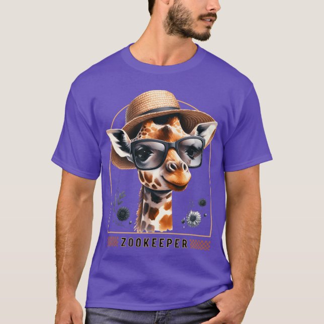 Zookeeper Giraffe Safari Zoo Keepeer - modern T-Shirt (Front)