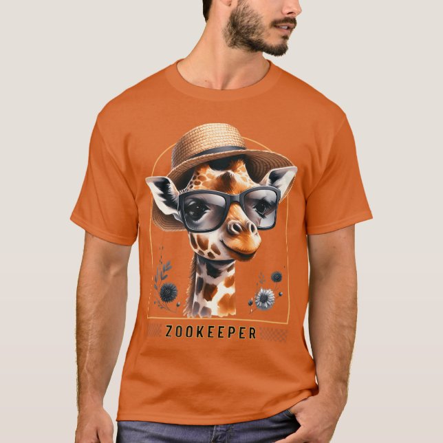 Zookeeper Giraffe Safari Zoo Keepeer T-Shirt (Front)