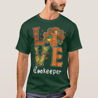 Zookeeper Love Thanksgiving Leopard Turkey Autumn T-Shirt