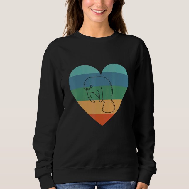 Zookeeper Retro Heart Sea Cow Sea Animal Women Man Sweatshirt (Front)