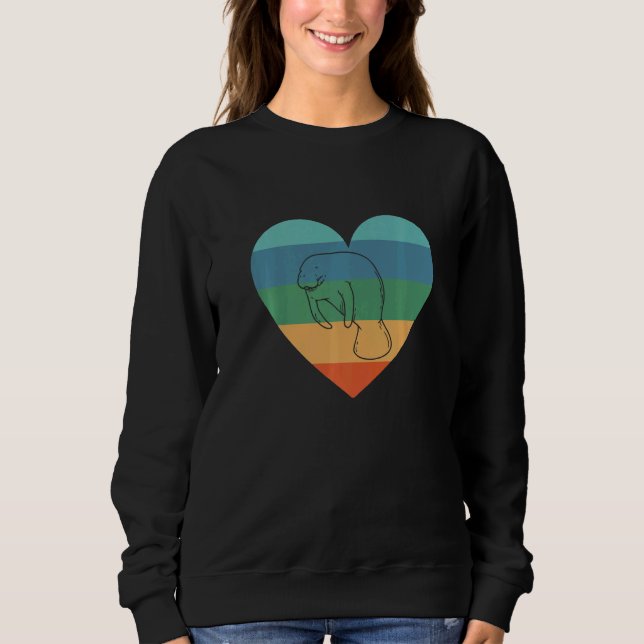 Zookeeper Retro Heart Sea Cow Sea Animal Women Man Sweatshirt (Front)
