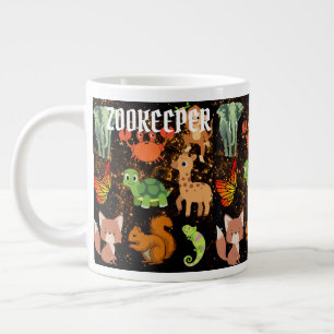 Zookeeper Safari Wildlife African Animals Artwork Giant Coffee Mug