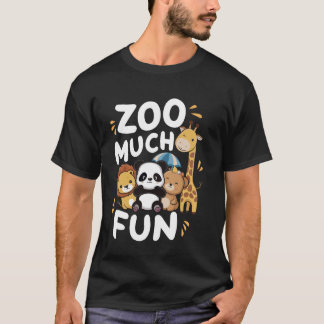 Zookeeper Safari Zoo Much Fun Animals Lion Panda T-Shirt