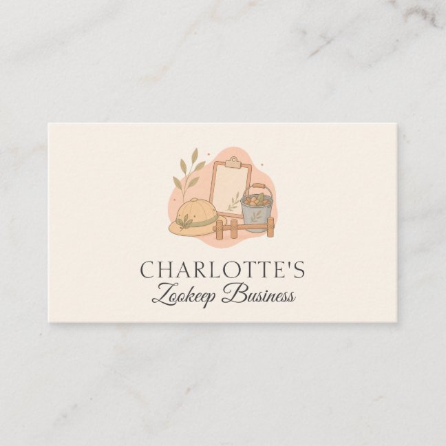 Zookeeper Wildlife Care Animal Business Card