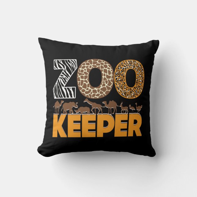 Zookeeper Zoo Animal Explorer Fun Safari Jungle Throw Pillow (Front)