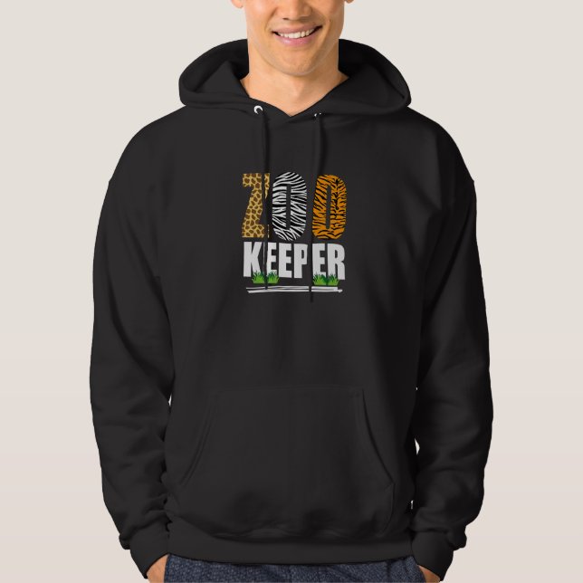 Zookeeper Zoo Keeper African Animals Zebra Giraffe Hoodie (Front)