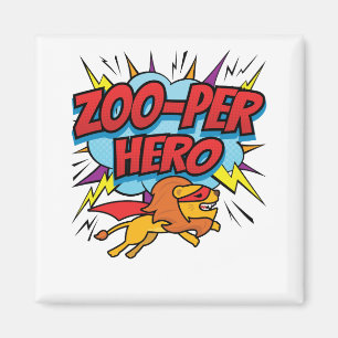 Zookeeper Zoo-per Hero Superhero Magnet