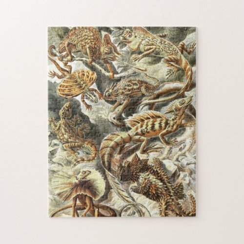 Zoological Sketch Vintage Lizards Jigsaw Puzzle