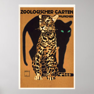 Zoologischer Garten München Black Panther anf Poster