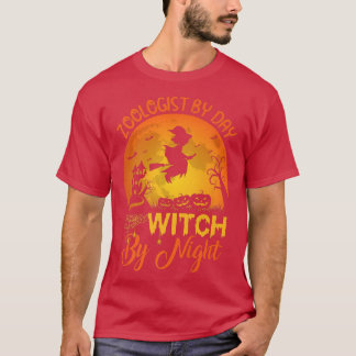 Zoologist By Day Witch By Night Zoologist Hallowee T-Shirt
