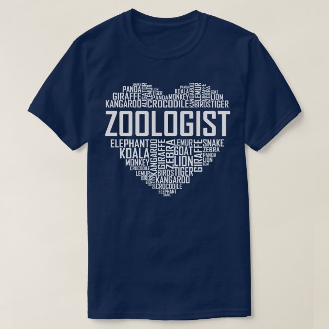 Zoologist Heart T-Shirt (Design Front)