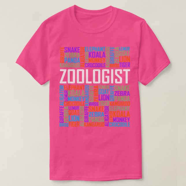 Zoologist Words T-Shirt (Design Front)