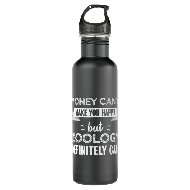 Zoology makes you happy Funny Gift Stainless Steel Water Bottle (Front)