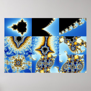 Zoom04 Composite 8 +Boxes Blue Poster