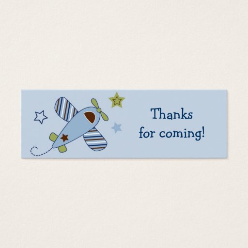 Customizable Zoom Along Airplane Baby Shower Favor Gift Tags Business Cards